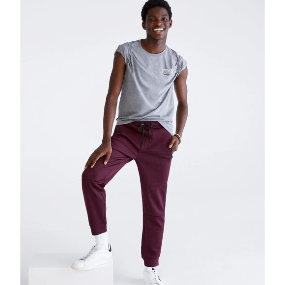 Aeropostale Mens Maroon Classic Jogger Fit Pants Activewear Size Medium - Picture 2 of 6